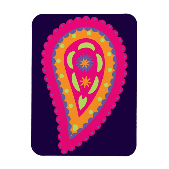 Colorful Paisley Magnet (Vertical)