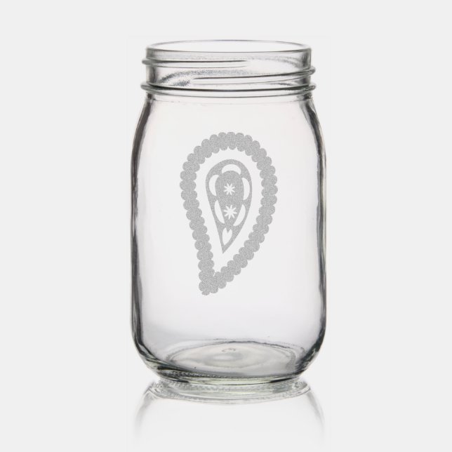 Colorful Paisley Mason Jar (Glassware)