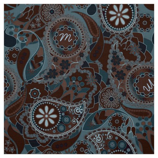 Colorful Paisley Monogram Brown CPM Fabric