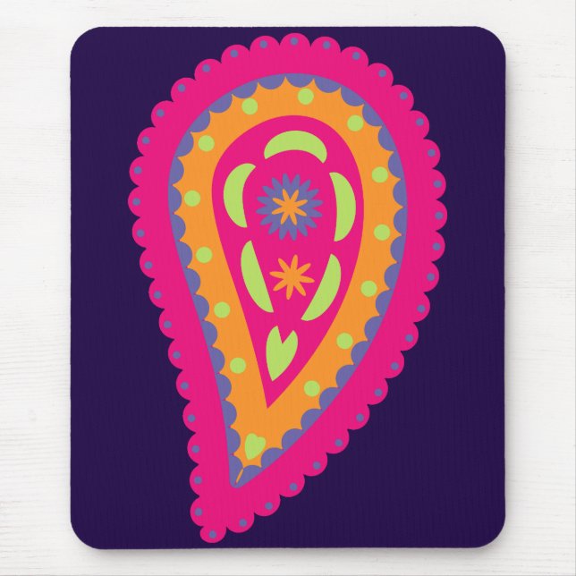 Colorful Paisley Mouse Pad (Front)