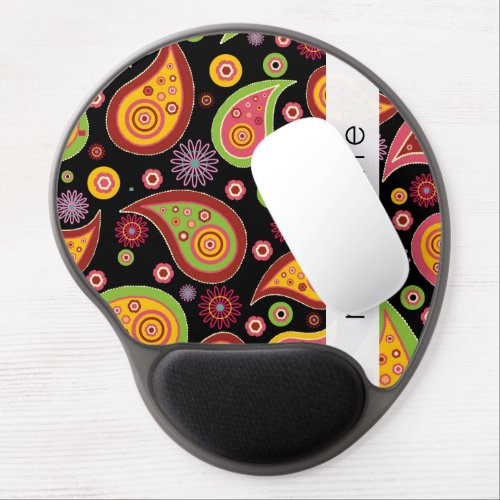 Colorful Paisley Paisley Pattern Your Name Gel Mouse Pad