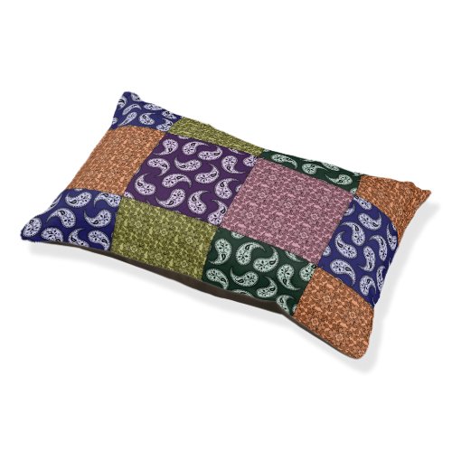 Colorful Paisley Patchwork Pattern Dog Bed