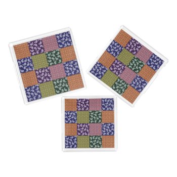 Colorful Paisley Patchwork Pattern Tray Set by machomedesigns at Zazzle