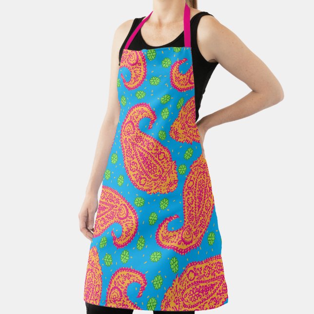 Colorful Paisley Pattern Apron (Insitu)