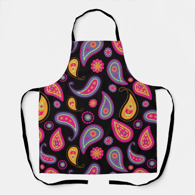 Colorful Paisley Pattern Apron (Front)