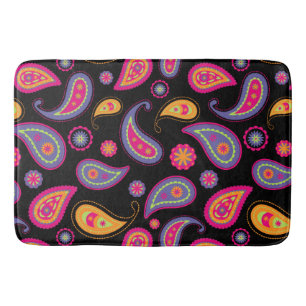 Colorful Paisley Pattern Bath Mat