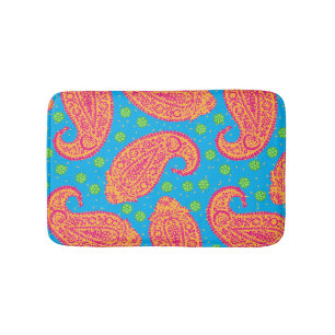 Colorful Paisley Pattern Bath Mat