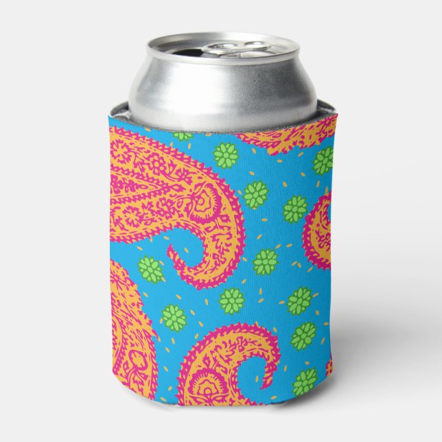 Colorful Paisley Pattern Can Cooler (Can Front)