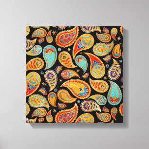 Colorful Paisley Pattern Canvas Print