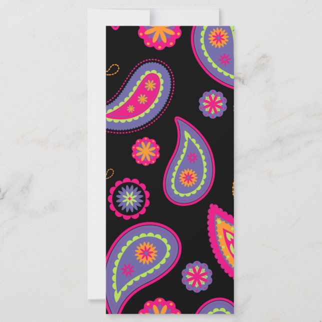 Colorful Paisley Pattern Card (Front)