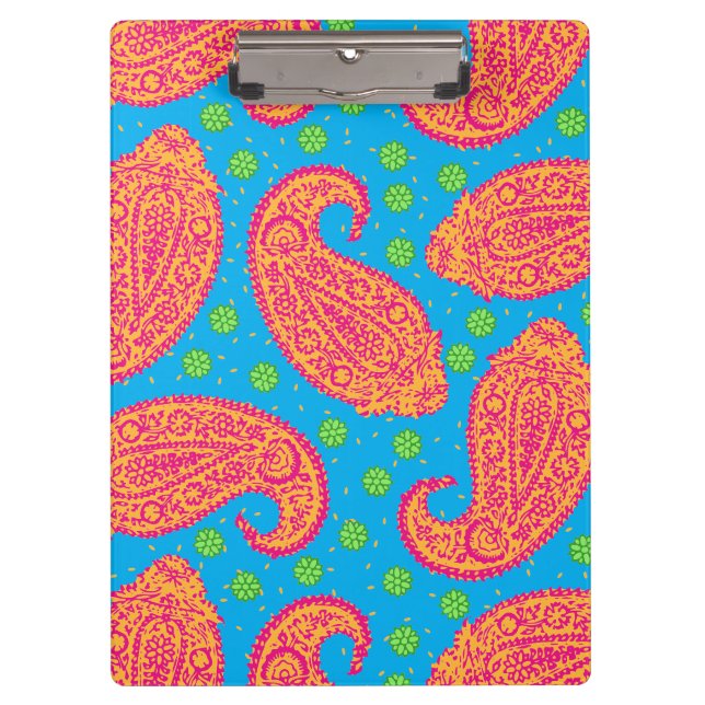 Colorful Paisley Pattern Clipboard (Front)