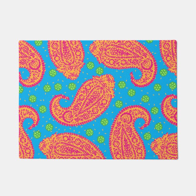 Colorful Paisley Pattern Doormat (Front)