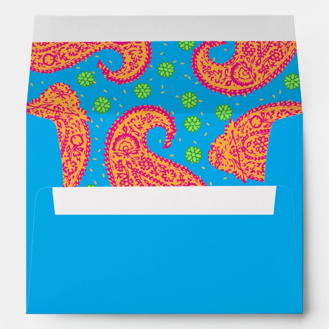 Colorful Paisley Pattern Envelope (Back (Bottom))