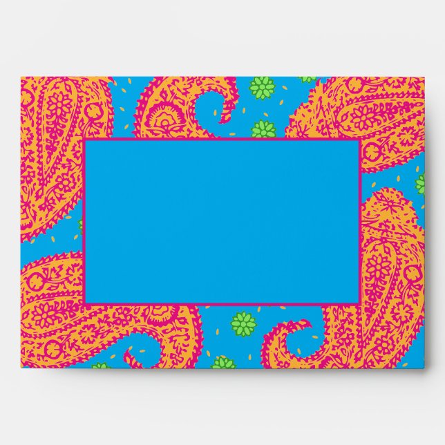 Colorful Paisley Pattern Envelope (Front)