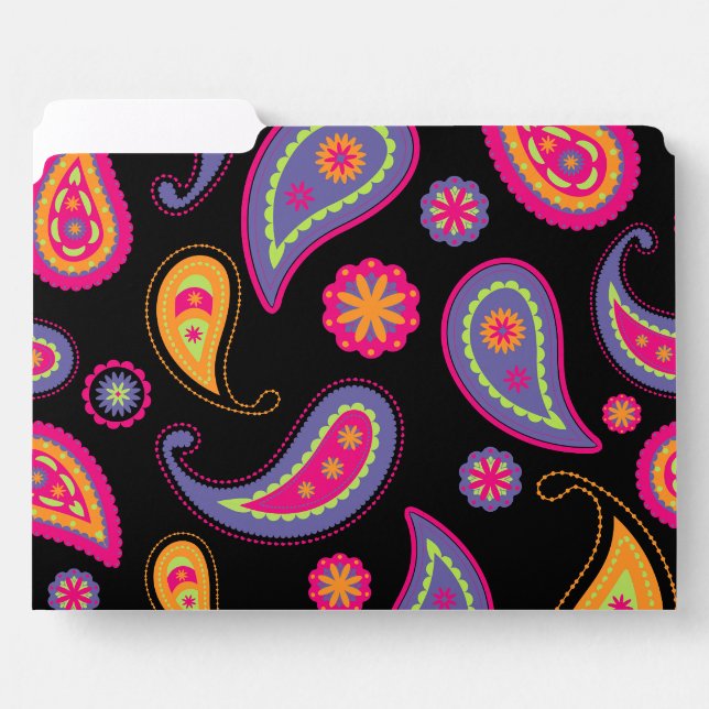 Colorful Paisley Pattern File Folder (Front Left)