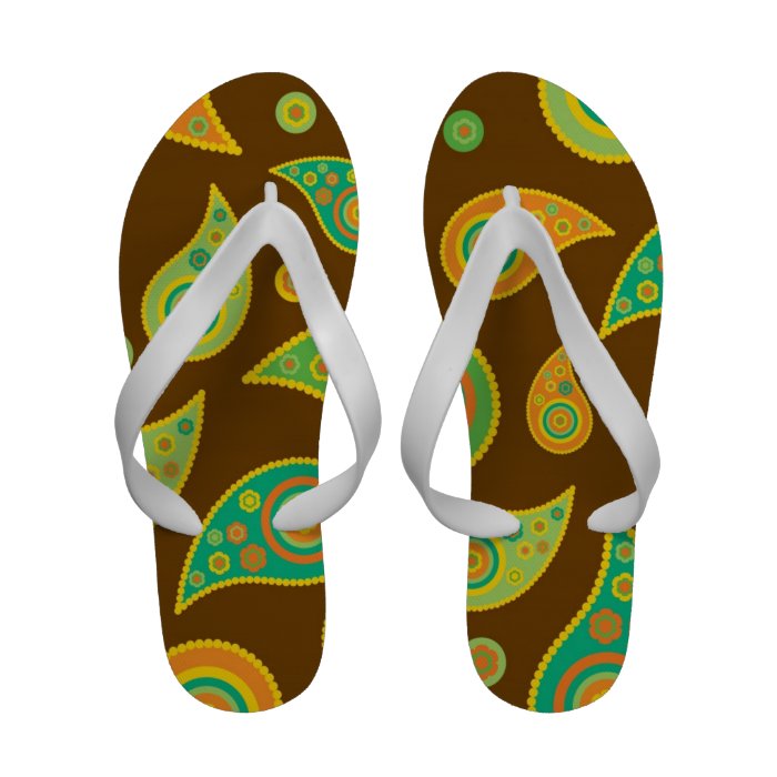 Colorful Paisley Pattern Flip Flops