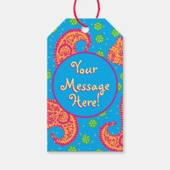 Colorful Paisley Pattern Gift Tags by trendyteeshirts at Zazzle