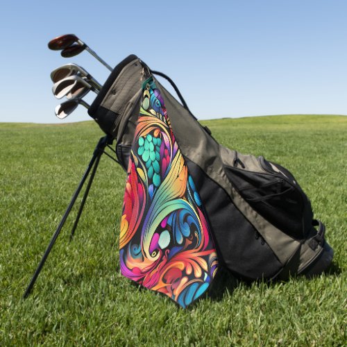 Colorful Paisley Pattern Golf Towel