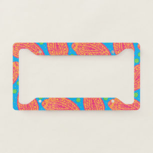 Colorful Paisley Pattern License Plate Frame