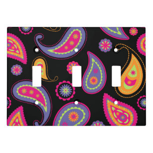 Colorful Paisley Pattern Light Switch Cover