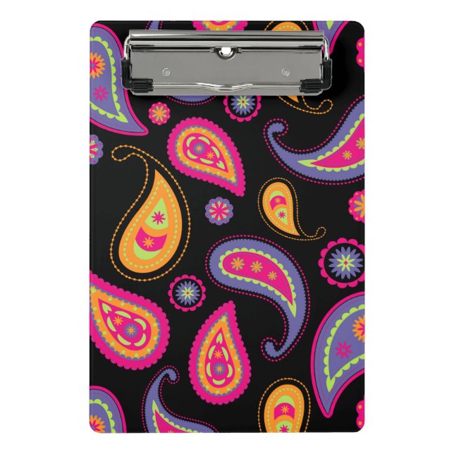 Colorful Paisley Pattern Mini Clipboard (Front)