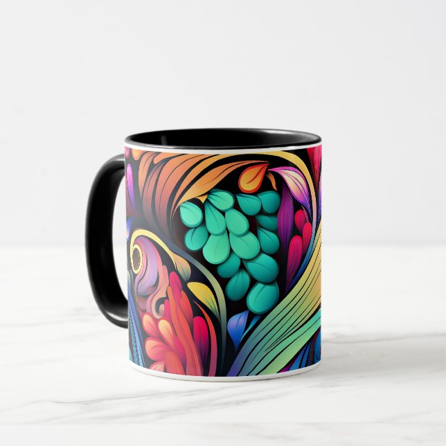 Colorful Paisley Pattern Mug (Front Left)