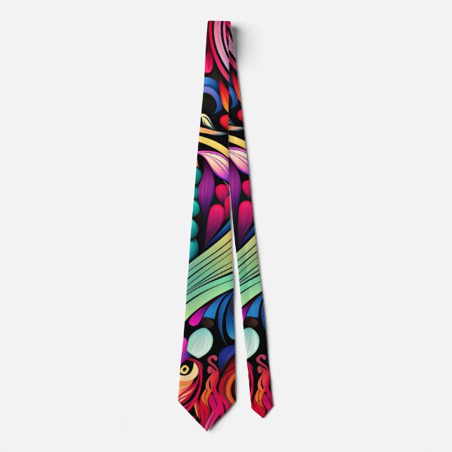 Colorful Paisley Pattern Neck Tie (Front)