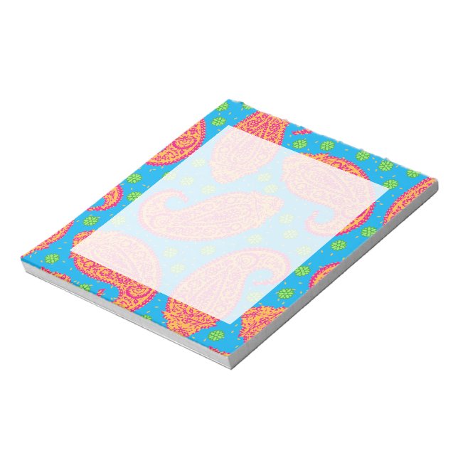 Colorful Paisley Pattern Notepad (Rotated)