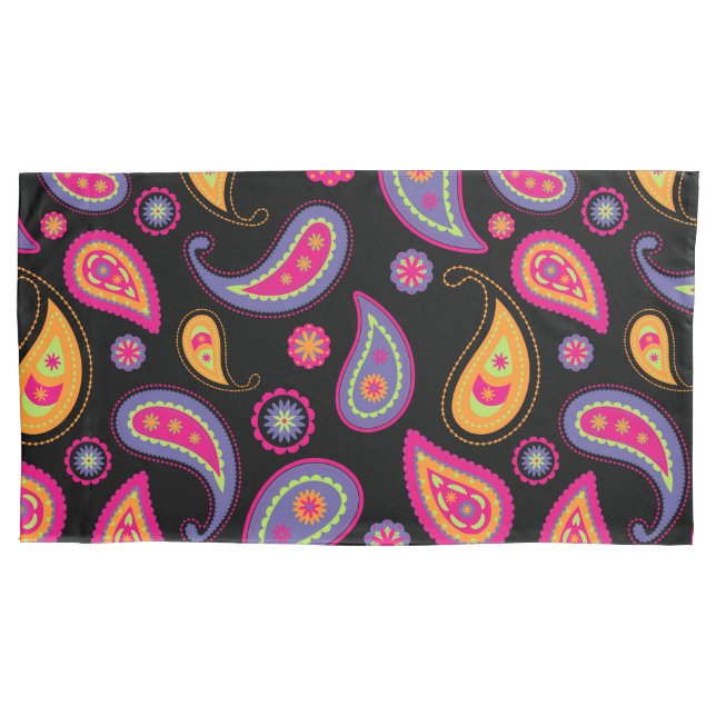 Colorful Paisley Pattern Pillow Case (Front)