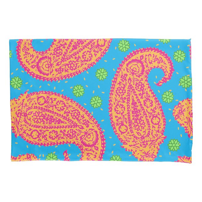 Colorful Paisley Pattern Pillow Case (Front)