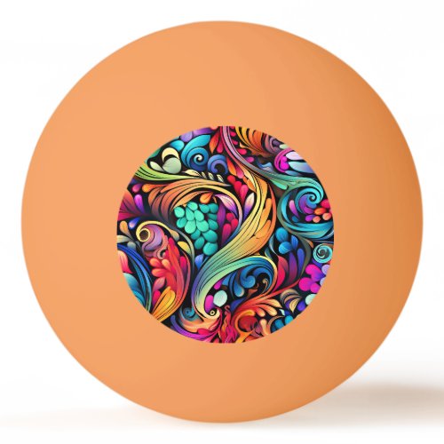 Colorful Paisley Pattern Ping Pong Ball