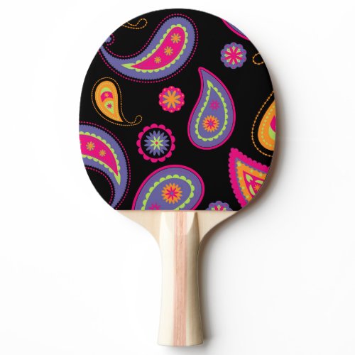 Colorful Paisley Pattern Ping Pong Paddle