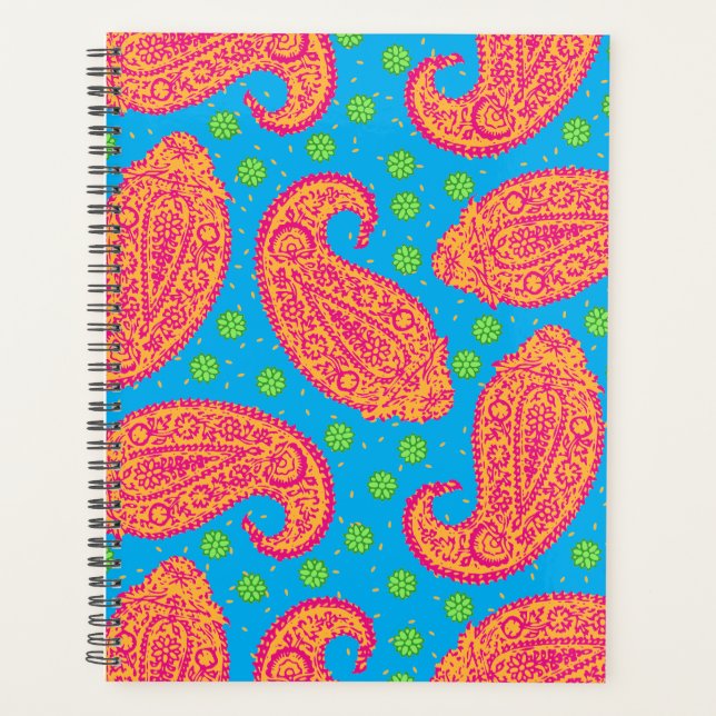 Colorful Paisley Pattern Planner (Front)
