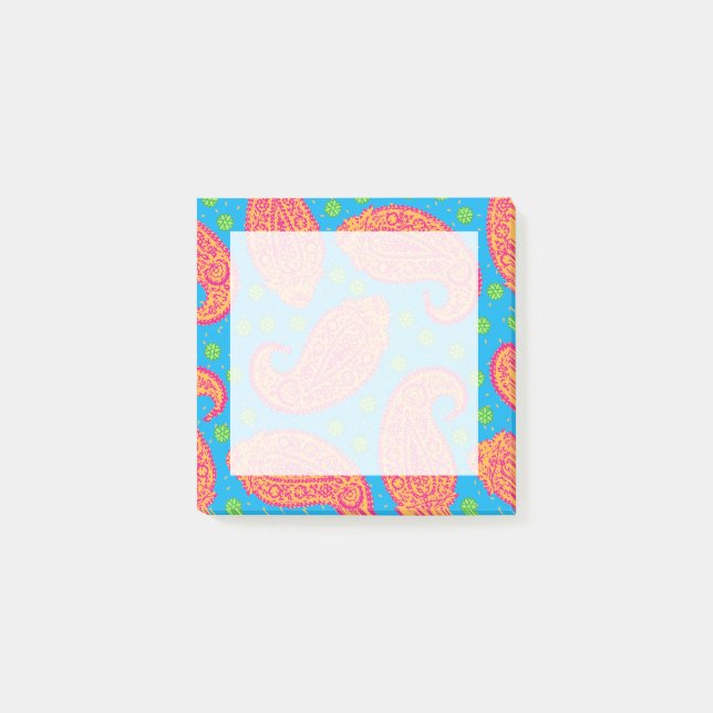 Colorful Paisley Pattern Post-it Notes (Front)