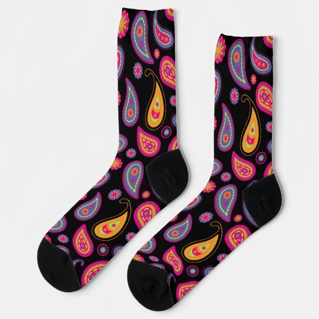 Colorful Paisley Pattern Socks (Left)