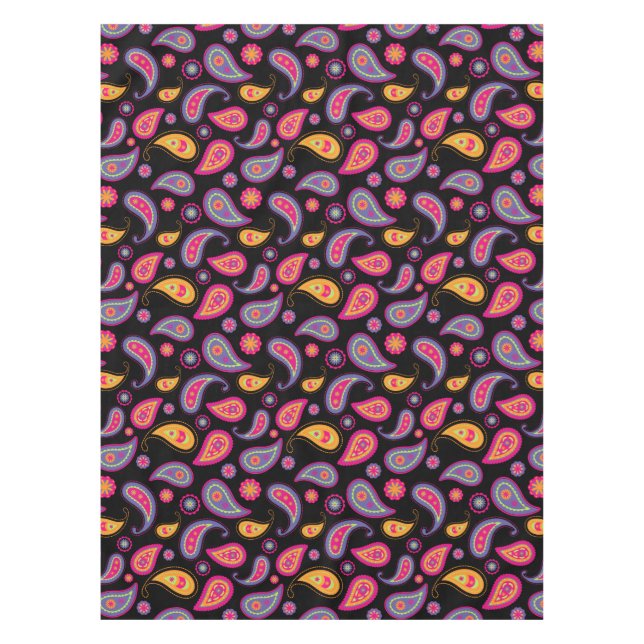 Colorful Paisley Pattern Tablecloth (Front)