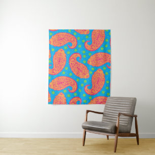 Colorful Paisley Pattern Tapestry