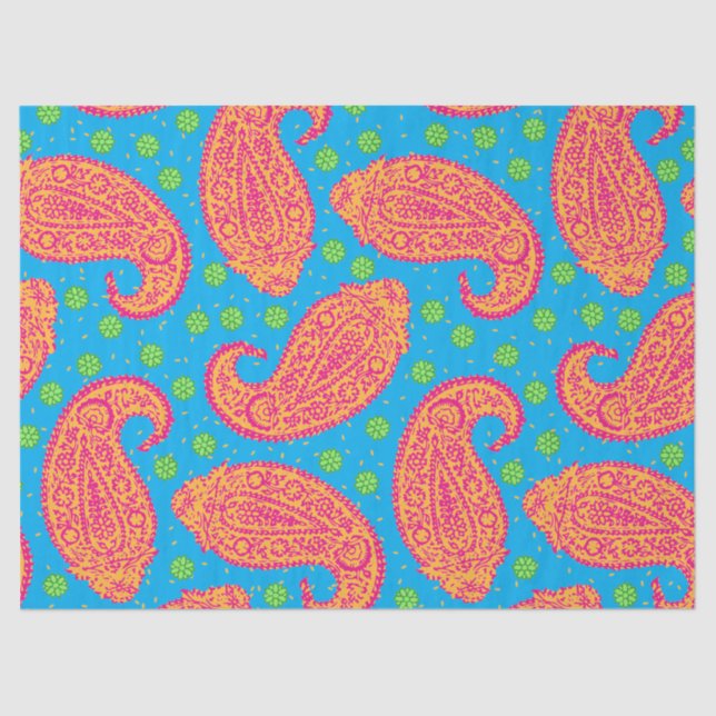 Colorful Paisley Pattern Tissue Paper (Front)