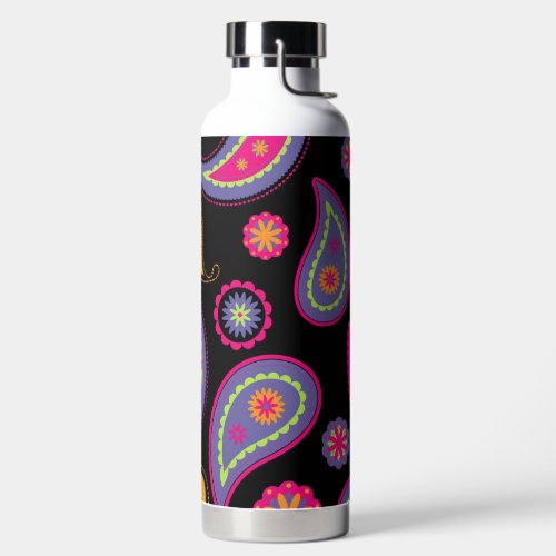 Colorful Paisley Pattern Water Bottle