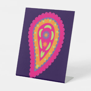 Colorful Paisley Pedestal Sign