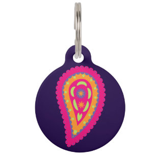 Colorful Paisley Pet ID Tag