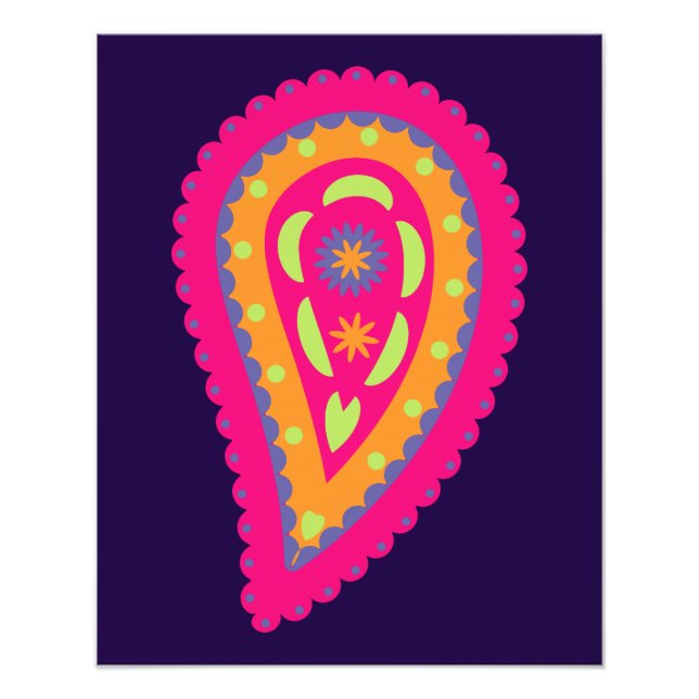 Colorful Paisley Photo Print (Front)