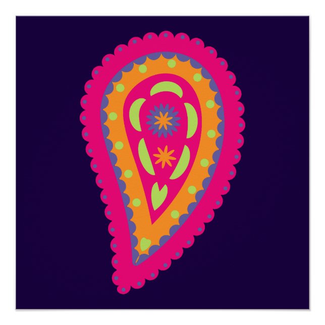 Colorful Paisley Poster (Front)