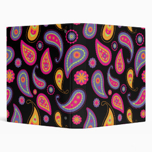 Colorful Paisley seamless Pattern 3 Ring Binder