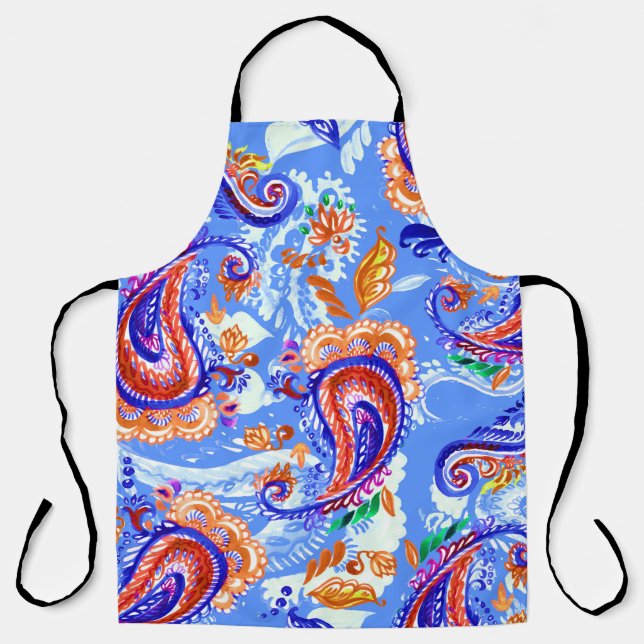 Colorful paisley seamless pattern apron (Front)