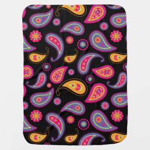 Colorful Paisley seamless Pattern Baby Blanket