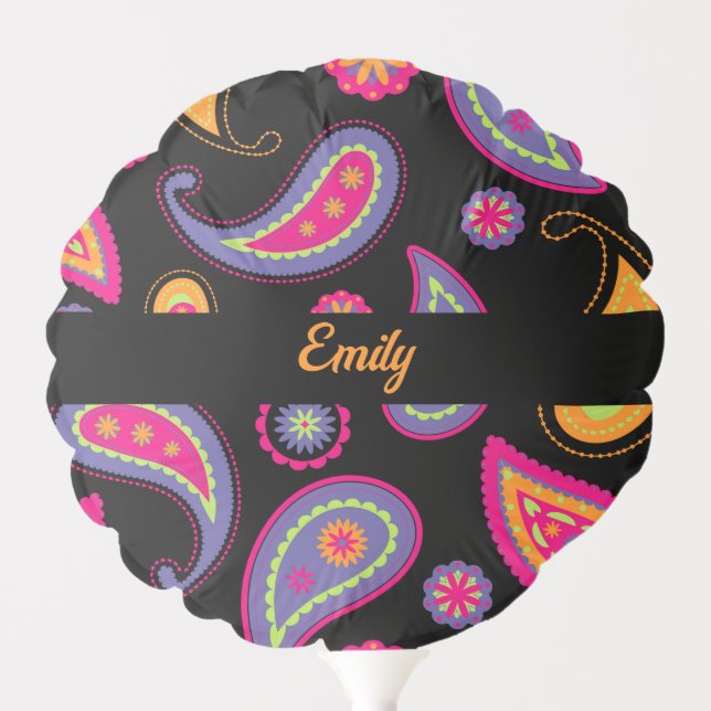 Colorful Paisley seamless Pattern Balloon (Front)