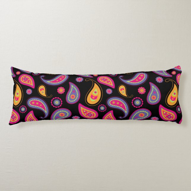 Colorful Paisley seamless Pattern Body Pillow (Front)