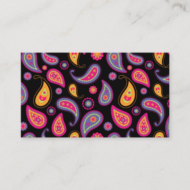 Colorful Paisley seamless Pattern Business Card (Front)