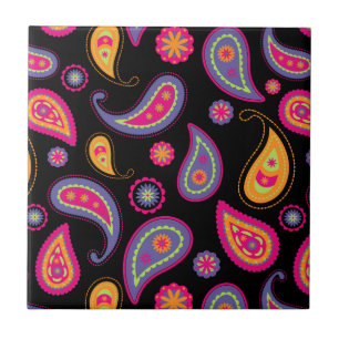 Colorful Paisley seamless Pattern Ceramic Tile